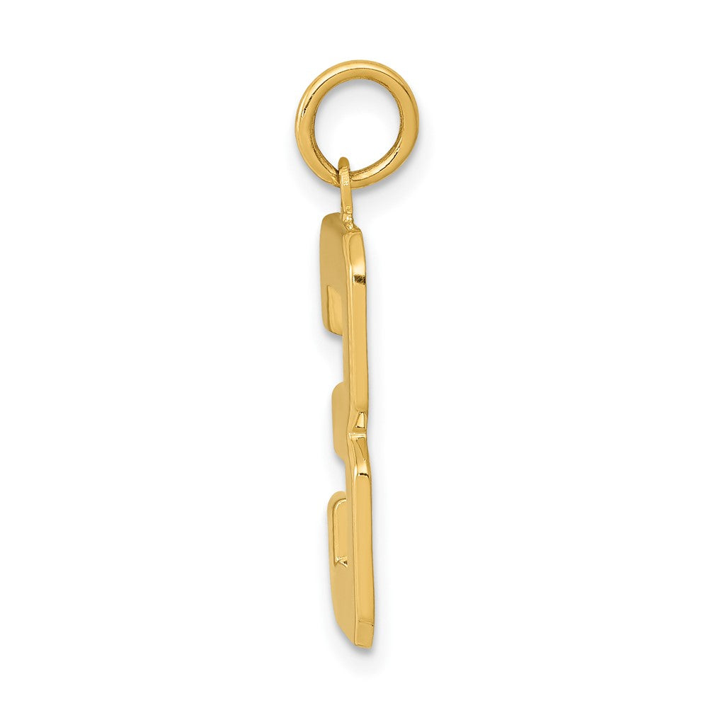 FJC Finejewelers 10 kt Yellow Gold Casted Large Polished Number 3 Charm 25 x 10 mm