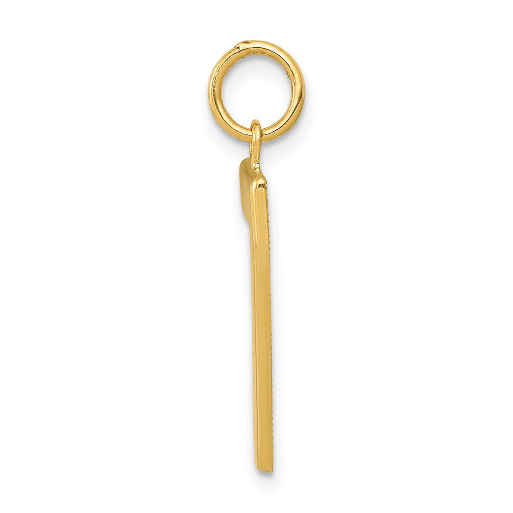 FJC Finejewelers 10 kt Yellow Gold Casted Large Polished Number 7 Charm 25 x 10 mm