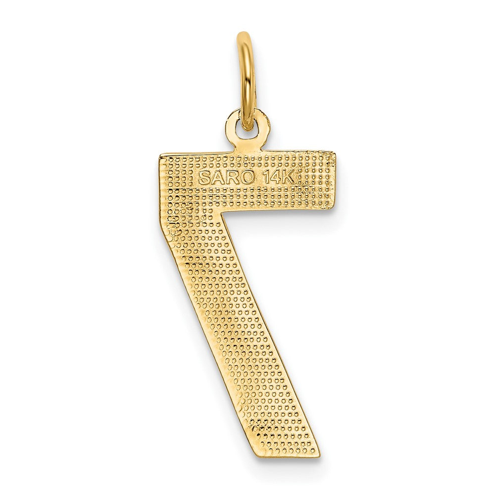 FJC Finejewelers 10 kt Yellow Gold Casted Large Polished Number 7 Charm 25 x 10 mm