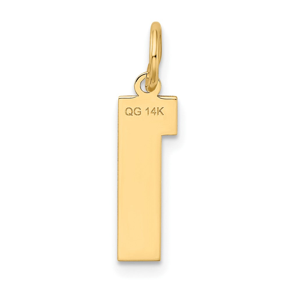 FJC Finejewelers 10 kt Yellow Gold Medium Satin Number 1 Charm 20 x 5 mm