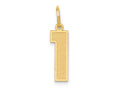 FJC Finejewelers 10 kt Yellow Gold Medium Satin Number 1 Charm 20 x 5 mm