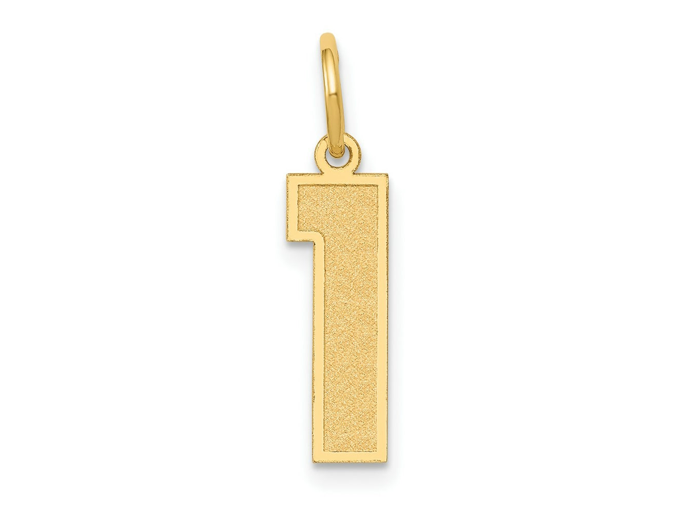 FJC Finejewelers 10 kt Yellow Gold Medium Satin Number 1 Charm 20 x 5 mm