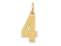 FJC Finejewelers 10 kt Yellow Gold Medium Satin Number 4 Charm 20 x 8 mm