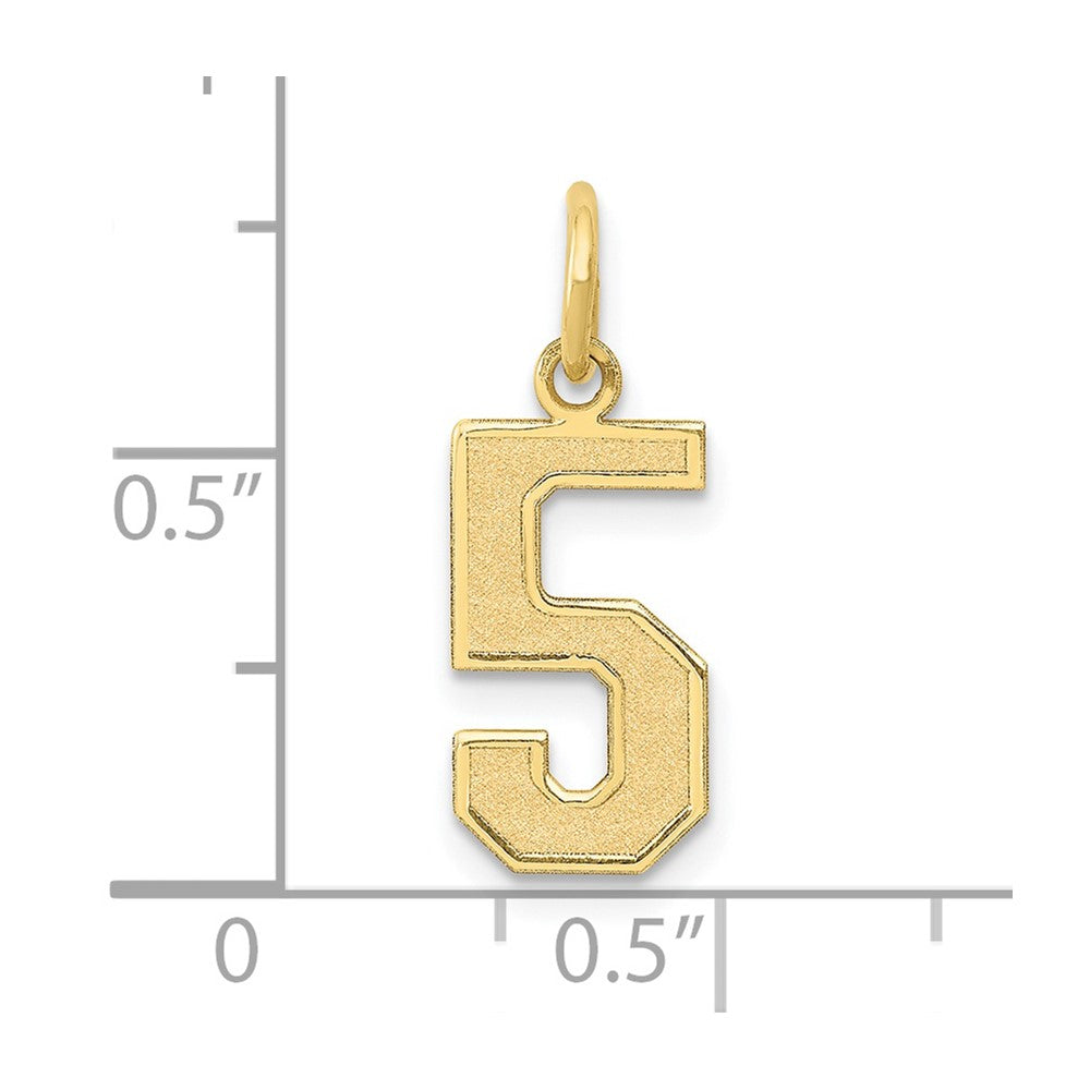 FJC Finejewelers 10 kt Yellow Gold Medium Satin Number 5 Charm 20 x 8 mm