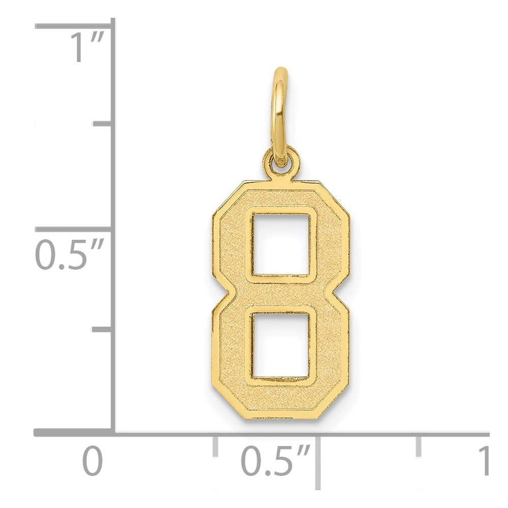 FJC Finejewelers 10 kt Yellow Gold Medium Satin Number 8 Charm 20 x 8 mm