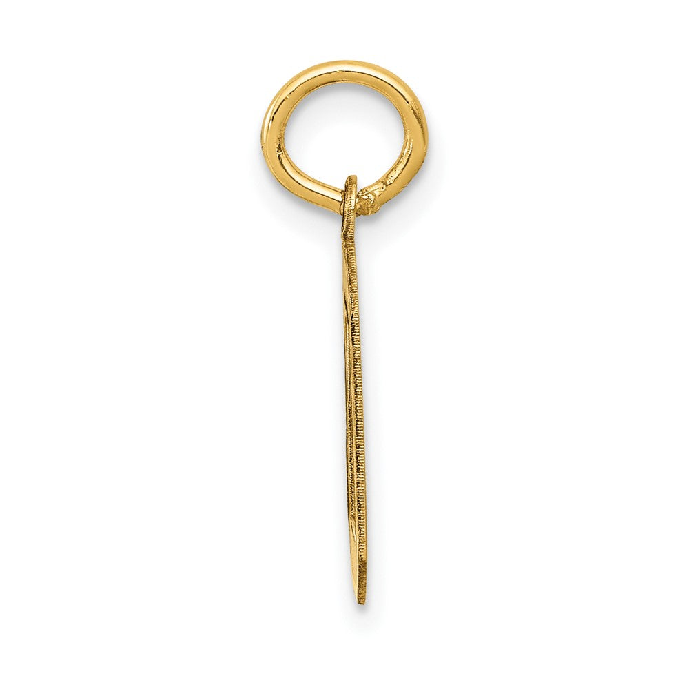 FJC Finejewelers 10 kt Yellow Gold Small Satin Number 0 Charm 18 x 7 mm
