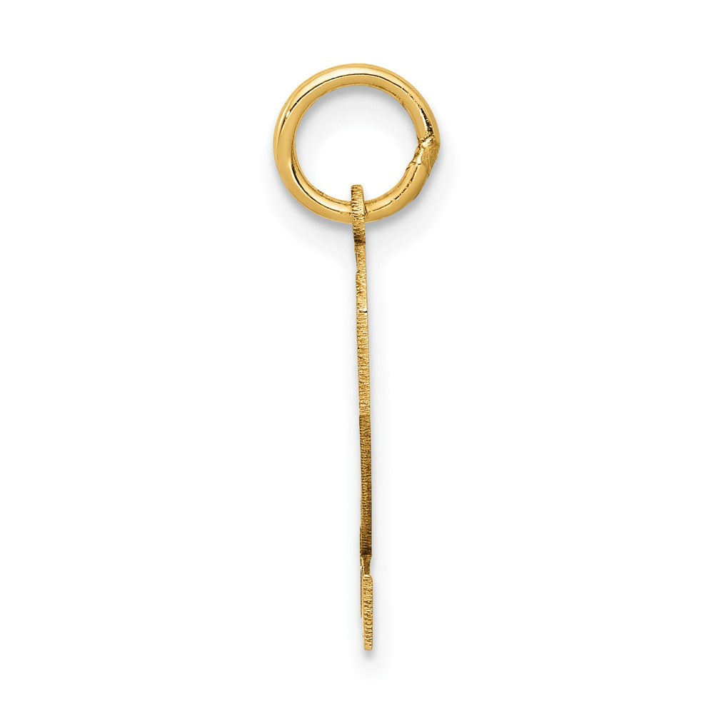 FJC Finejewelers 10 kt Yellow Gold Small Satin Number 2 Charm 18 x 7 mm