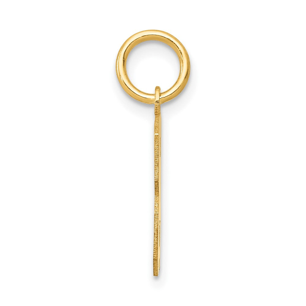 FJC Finejewelers 10 kt Yellow Gold Small Satin Number 3 Charm 18 x 7 mm