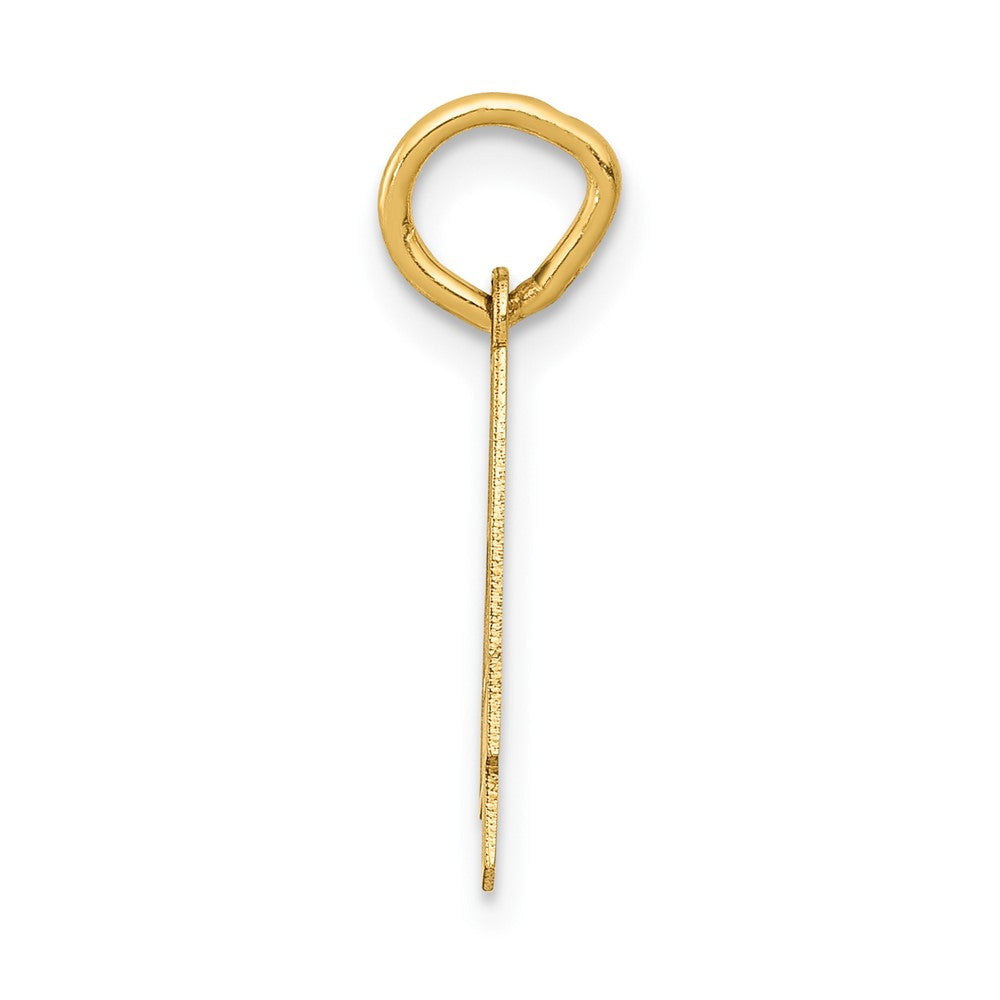 FJC Finejewelers 10 kt Yellow Gold Small Satin Number 4 Charm 18 x 7 mm