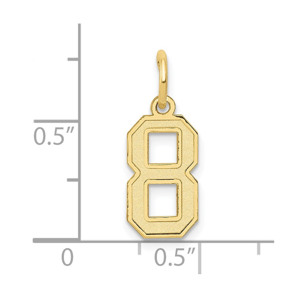 FJC Finejewelers 10 kt Yellow Gold Small Satin Number 8 Charm 18 x 7 mm