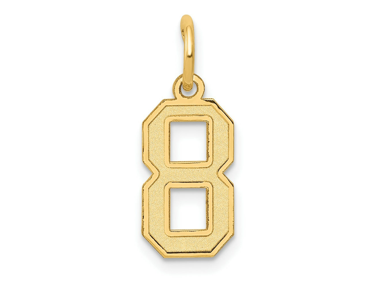 FJC Finejewelers 10 kt Yellow Gold Small Satin Number 8 Charm 18 x 7 mm