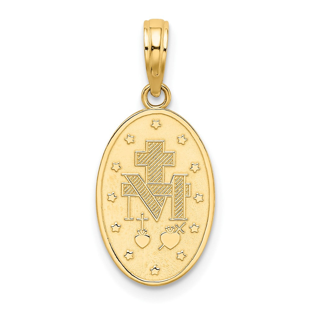 FJC Finejewelers 10 kt Yellow Gold Miraculous Medal Charm 24 x 11 mm