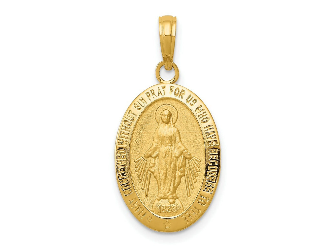 FJC Finejewelers 10 kt Yellow Gold Miraculous Medal Charm 27 x 12 mm