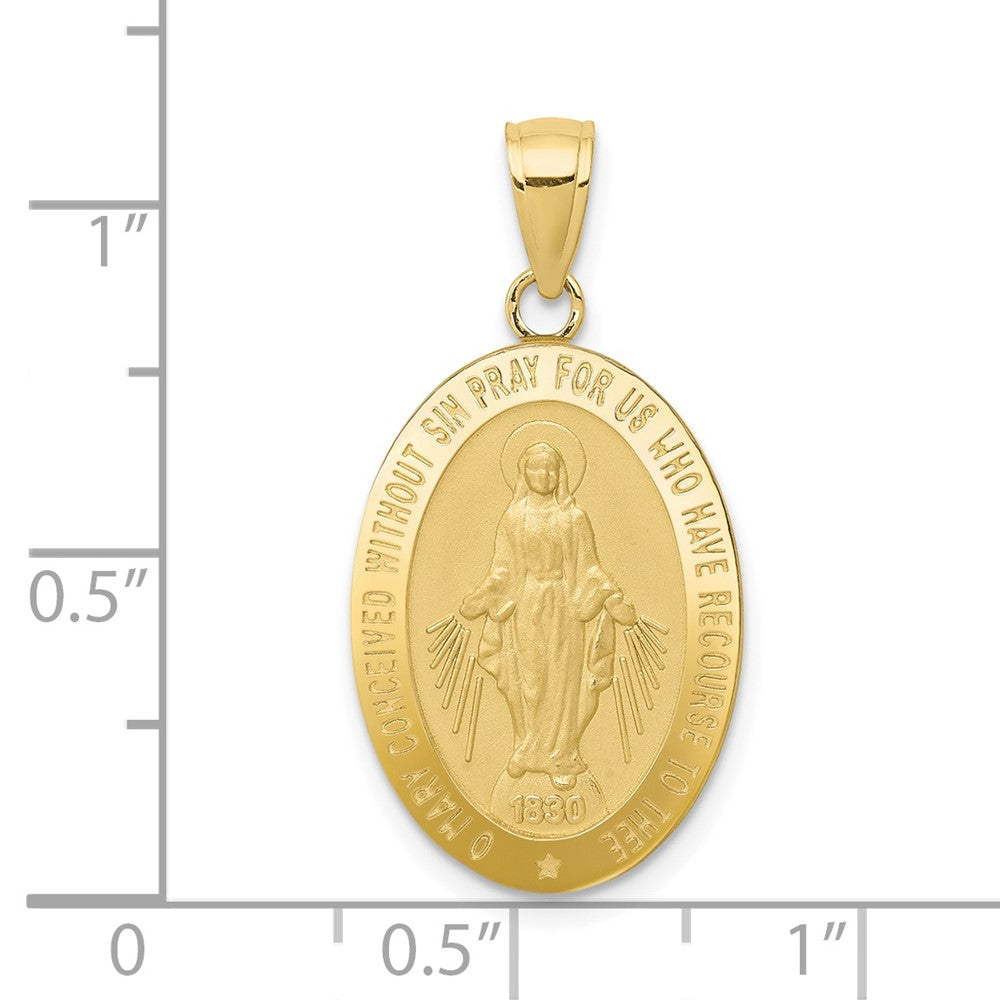 FJC Finejewelers 10 kt Yellow Gold Miraculous Medal Charm 31 x 15 mm