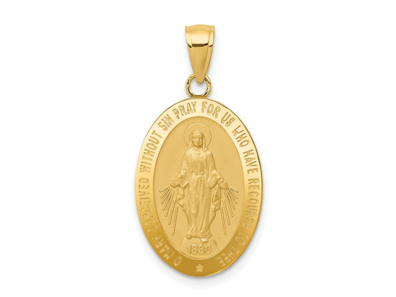 FJC Finejewelers 10 kt Yellow Gold Miraculous Medal Charm 31 x 15 mm