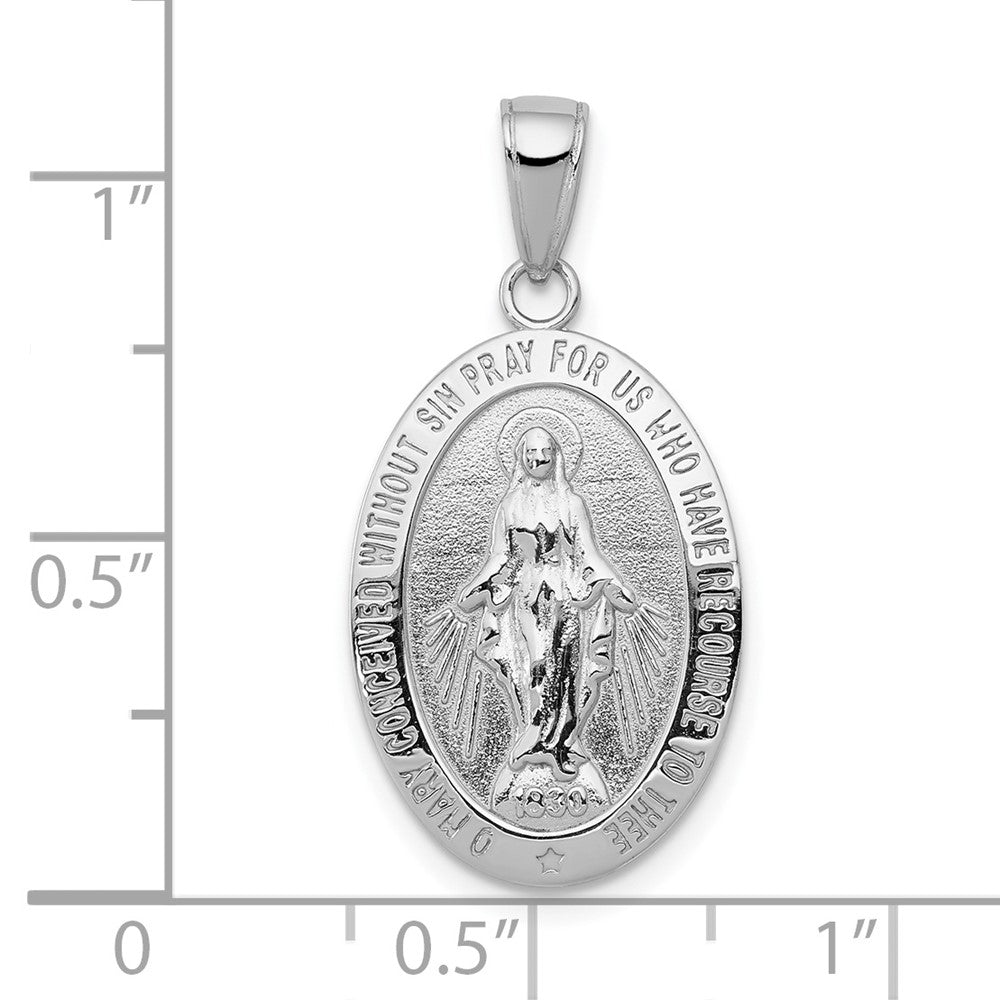 FJC Finejewelers 10 kt White Gold Themed Miraculous Medal Charm 31 mm x 13.94 mm
