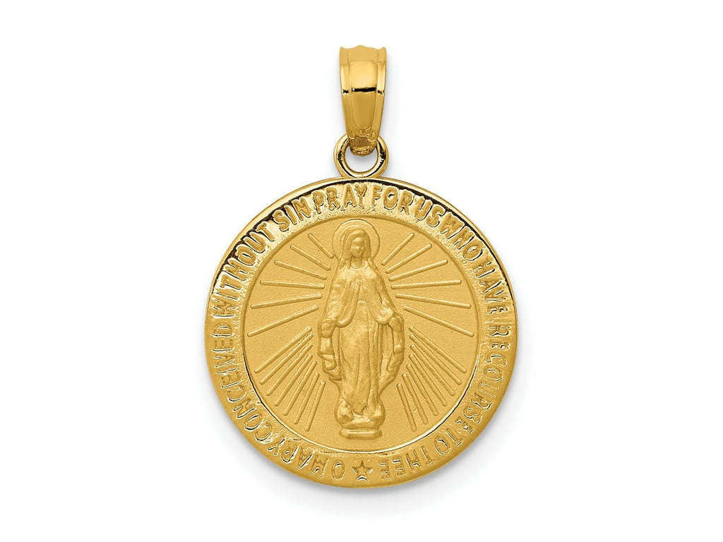 FJC Finejewelers 10 kt Yellow Gold Miraculous Medal Charm 23 x 14 mm