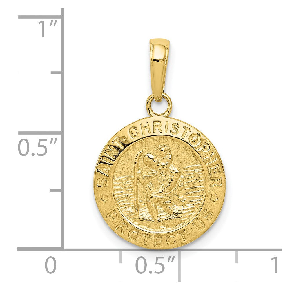 FJC Finejewelers 10 kt Yellow Gold Saint Christopher Medal Charm 22 x 15 mm