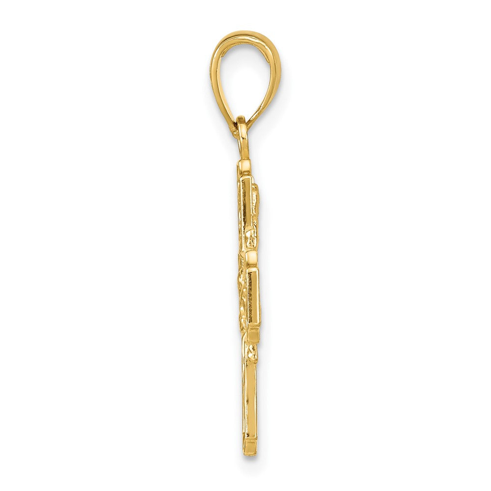 FJC Finejewelers 10 kt Yellow Gold 4-Way Medal Charm 29 x 19 mm
