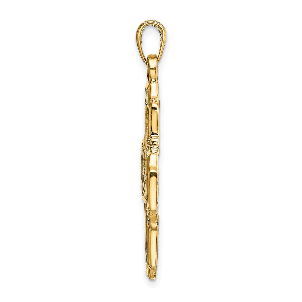 FJC Finejewelers 10 kt Yellow Gold Four-Way Medal Charm 41 x 29 mm