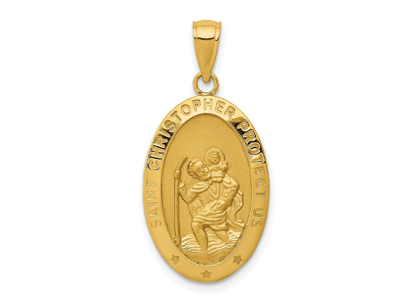 FJC Finejewelers 10 kt Yellow Gold Saint Christopher Medal Charm 31 x 14 mm