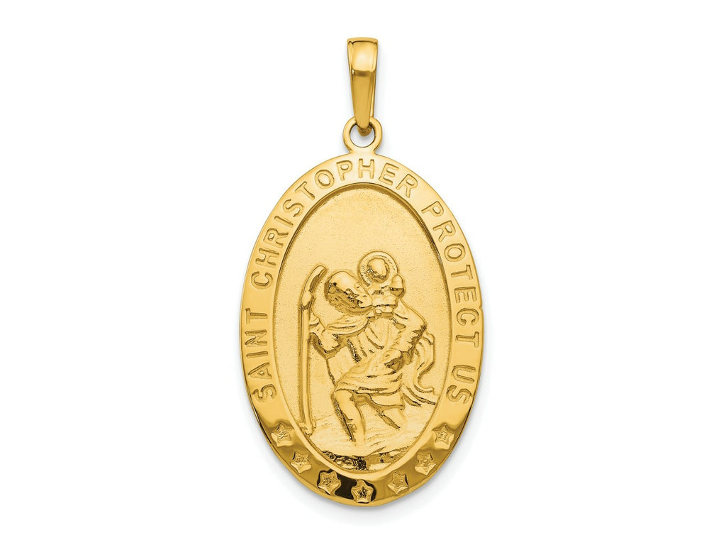 FJC Finejewelers 10 kt Yellow Gold Saint Christopher Medal Charm 36 x 16 mm