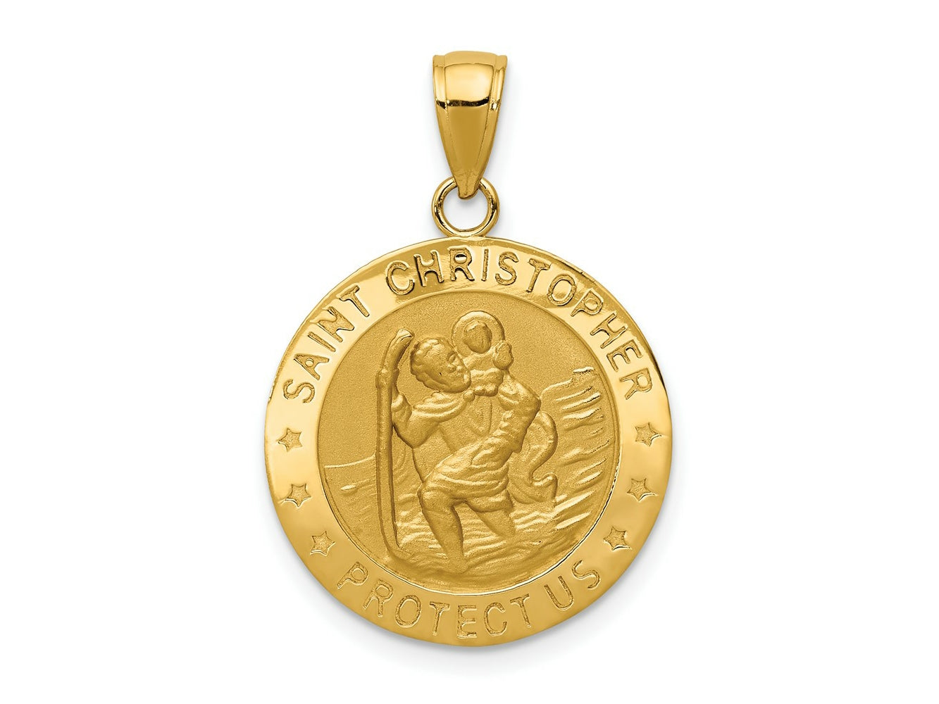 FJC Finejewelers 10 kt Yellow Gold Saint Christopher Medal Charm 28 x 19 mm