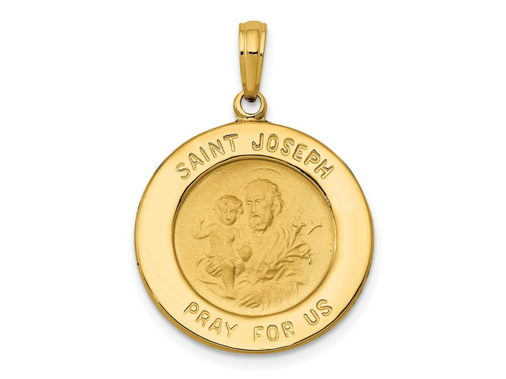 FJC Finejewelers 10 kt Yellow Gold Saint Joseph Medal Charm 29 x 19 mm