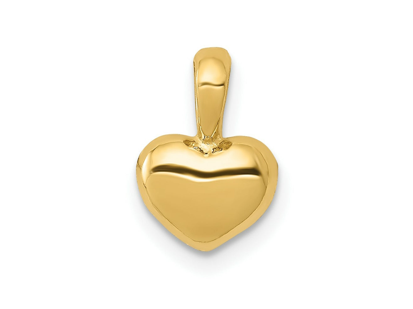 FJC Finejewelers 10 kt Yellow Gold Polished 3D Puffed Heart Charm 12 x 7 mm