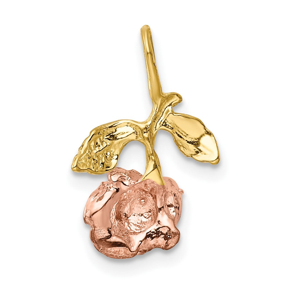 FJC Finejewelers 10 kt Yellow Gold with White and Rose Rhodium Rose Chain Slide 18 x 11 mm