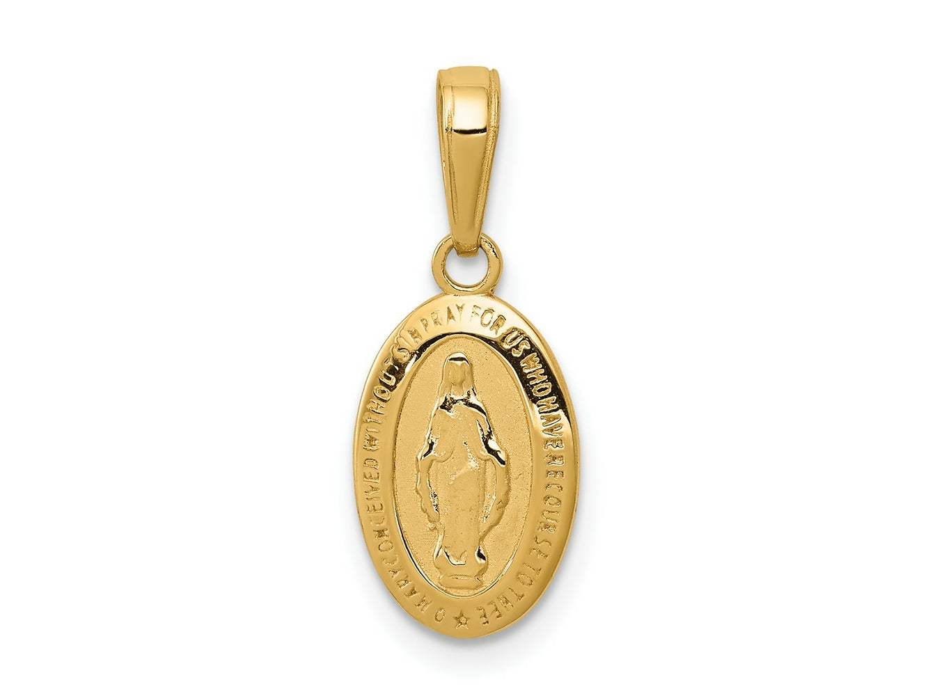 FJC Finejewelers 10 kt Yellow Gold Miraculous Medal Charm 20 x 7 mm