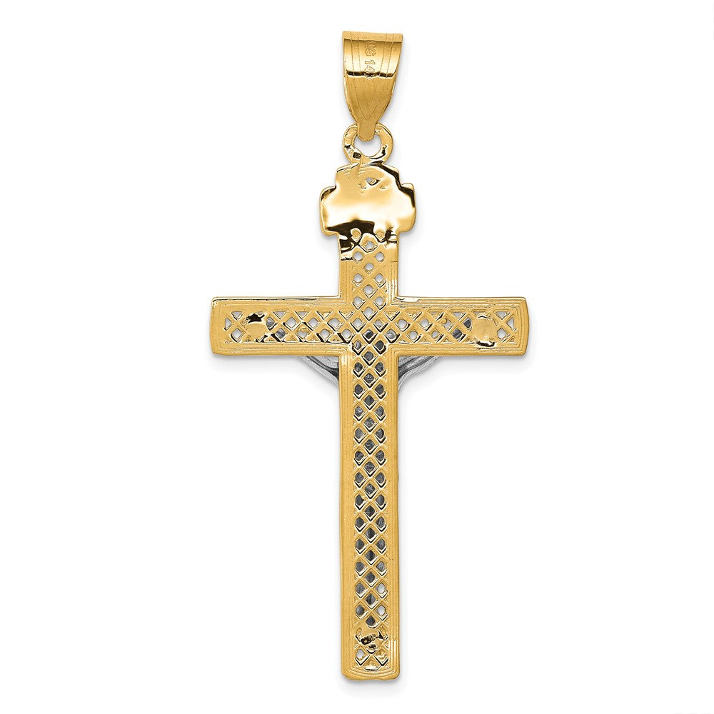 FJC Finejewelers 10 kt Two Tone Gold INRI Crucifix Charm 47 x 24 mm