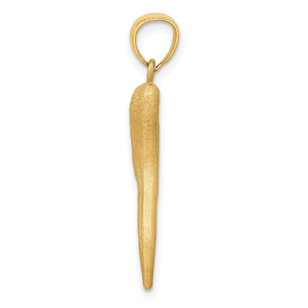 FJC Finejewelers 10 kt Yellow Gold Solid Bright Cut Italian Horn Charm 30 x 5 mm