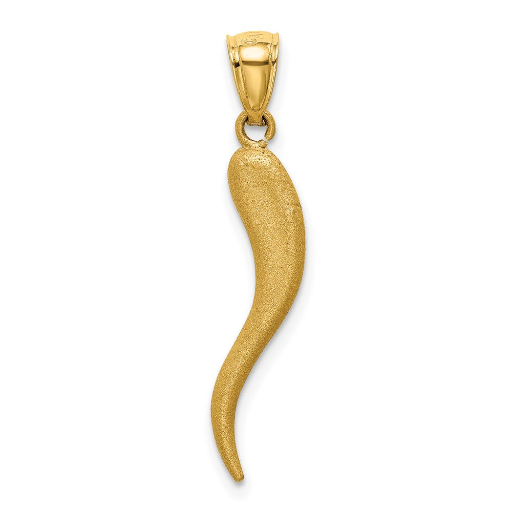 FJC Finejewelers 10 kt Yellow Gold Solid Bright Cut Italian Horn Charm 30 x 5 mm