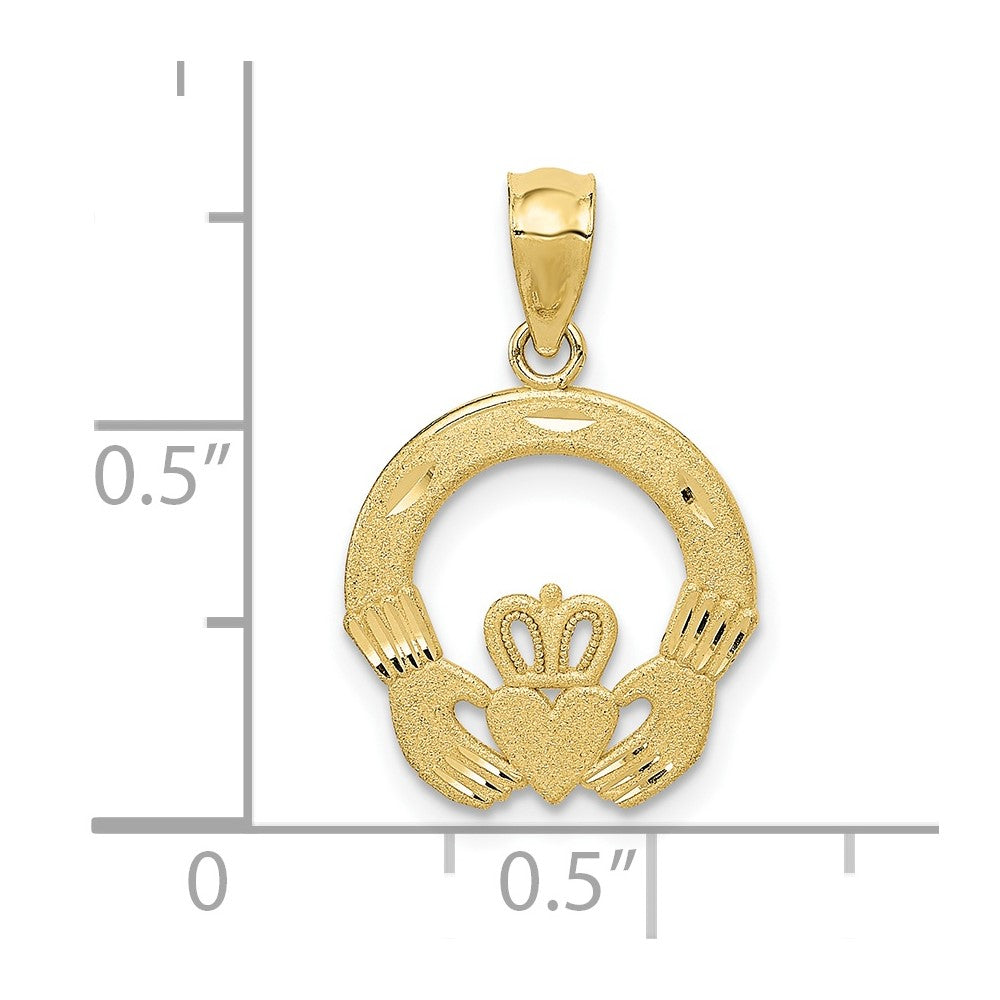 FJC Finejewelers 10 kt Yellow Gold Claddagh Charm 22 x 14 mm