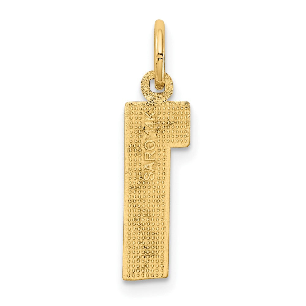 FJC Finejewelers 10 kt Yellow Gold Casted Medium Polished Number 1 Charm 22 x 5 mm