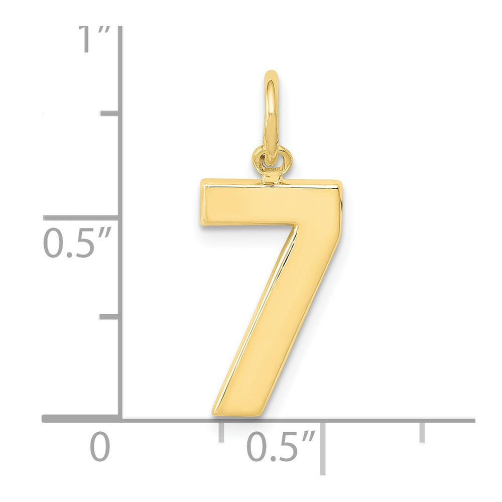 FJC Finejewelers 10 kt Yellow Gold Casted Medium Polished Number 7 Charm 22 x 9 mm