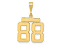 FJC Finejewelers 10 kt Yellow Gold Casted Medium Polished Number 88 Charm 30 x 20 mm