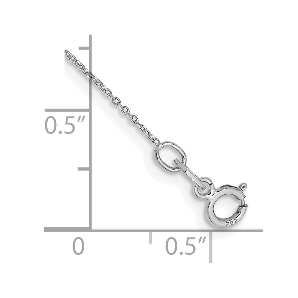 FJC Finejewelers 10 kt White Gold Bright Cut Round Open Link Cable Chain Anklet 9 Inches x 0.6 mm