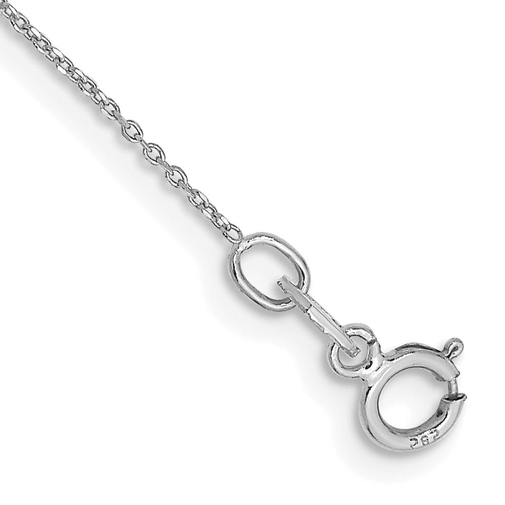 FJC Finejewelers 10 kt White Gold Bright Cut Round Open Link Cable Chain Anklet 9 Inches x 0.6 mm