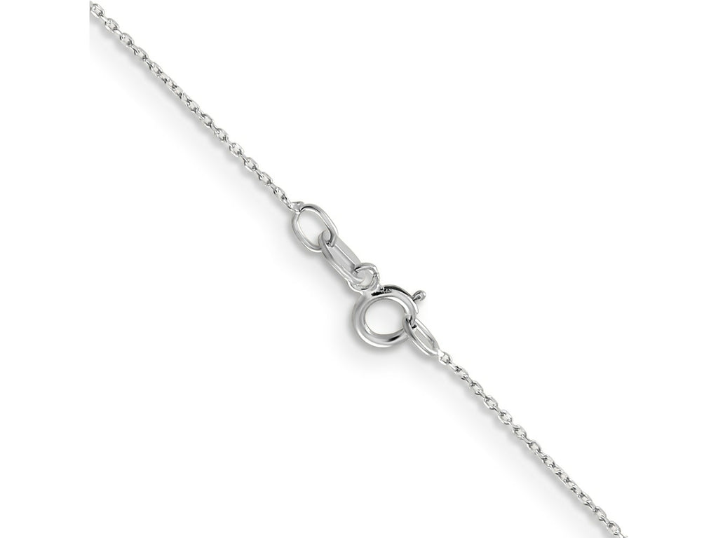 FJC Finejewelers 10 kt White Gold Bright Cut Round Open Link Cable Chain Anklet 9 Inches x 0.6 mm
