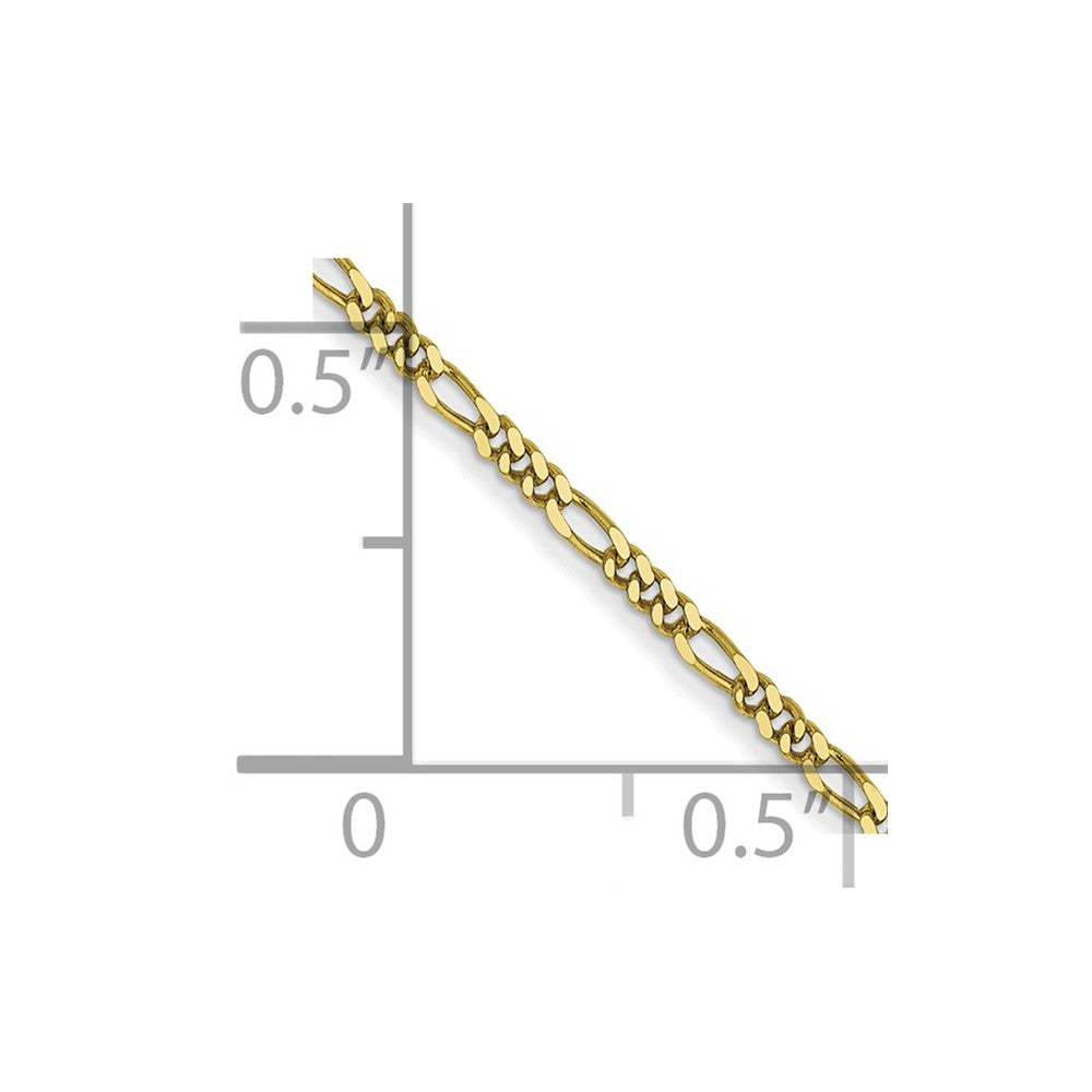 FJC Finejewelers 10 kt Yellow Gold Flat Figaro Chain Anklet 10 Inches x 1.25 mm