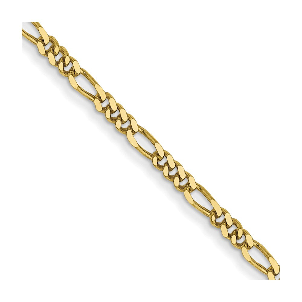 FJC Finejewelers 10 kt Yellow Gold Flat Figaro Pendant Chain Bracelet 6 Inches x 1.25 mm