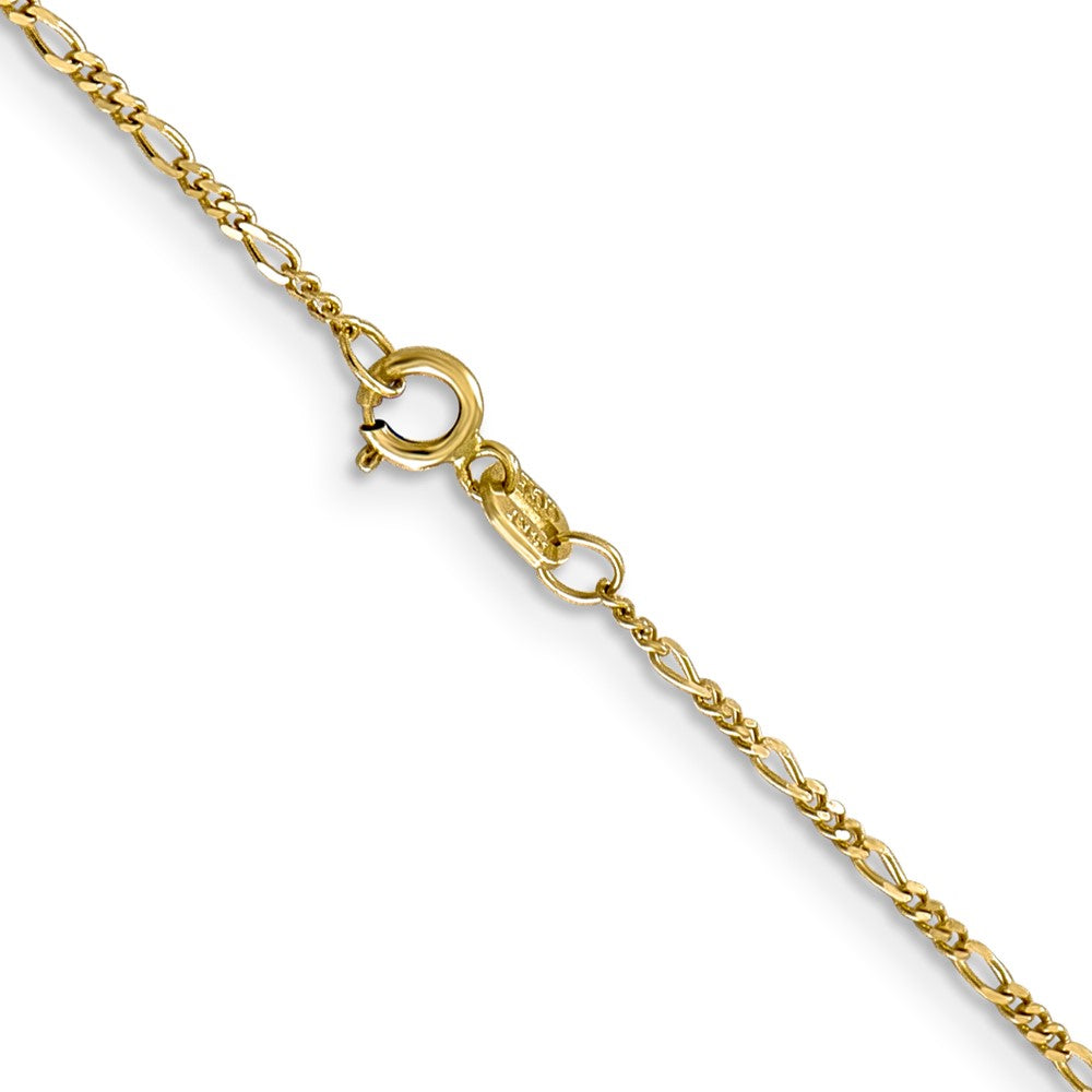 FJC Finejewelers 10 kt Yellow Gold Flat Figaro Pendant Chain Bracelet 6 Inches x 1.25 mm