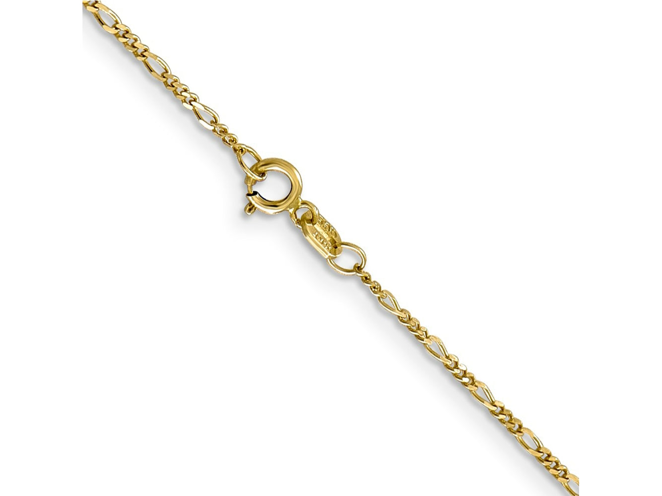 FJC Finejewelers 10 kt Yellow Gold Flat Figaro Pendant Chain Bracelet 6 Inches x 1.25 mm