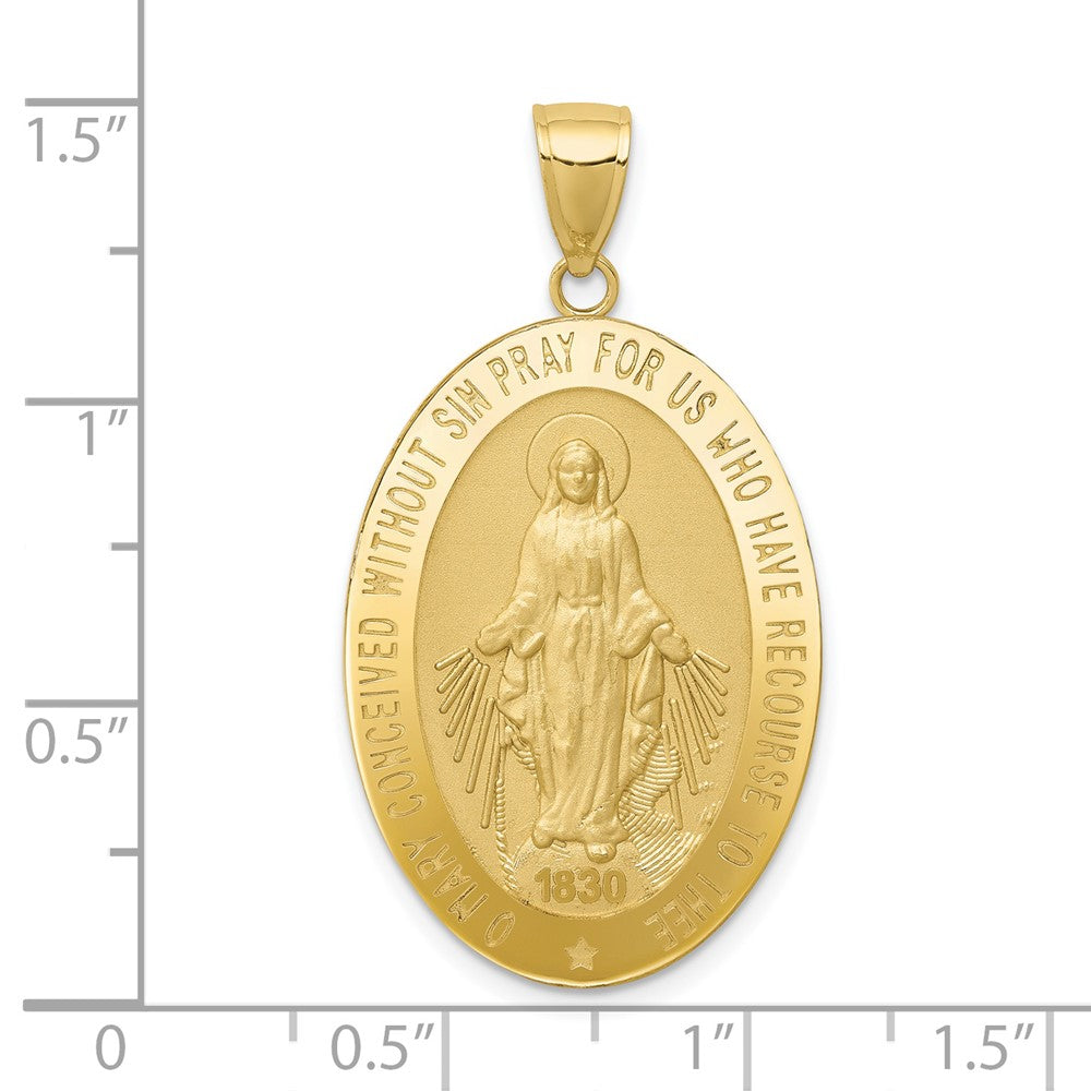 FJC Finejewelers 10 kt Yellow Gold Miraculous Medal Charm 41 x 21 mm