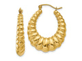FJC Finejewelers 10 kt Yellow Gold Polished Scalloped Hoop Earrings 13 mm x 5 mm