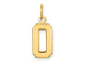 FJC Finejewelers 10 kt Yellow Gold Casted Small Polished Number 0 Charm 20 x 7 mm