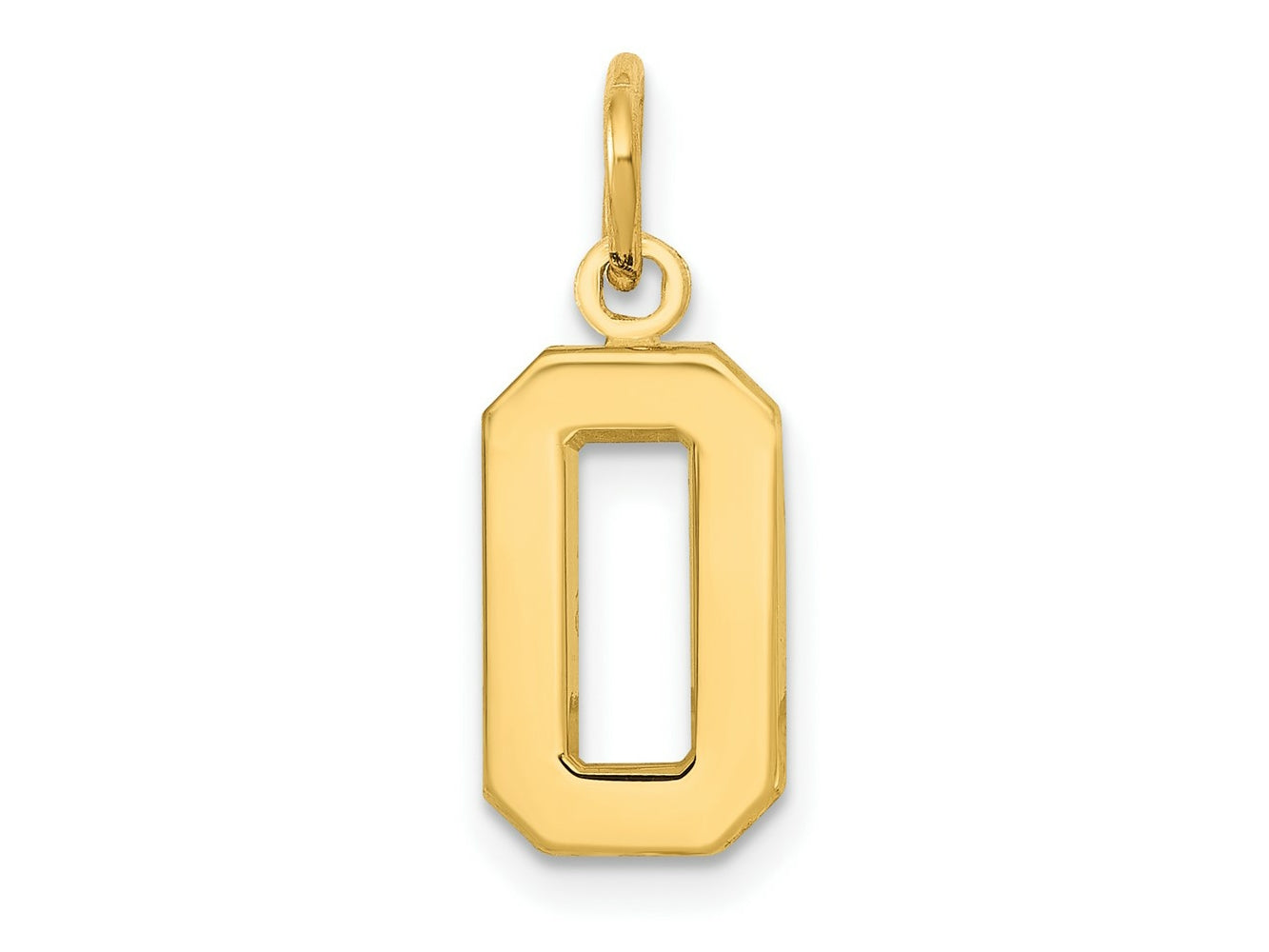 FJC Finejewelers 10 kt Yellow Gold Casted Small Polished Number 0 Charm 20 x 7 mm