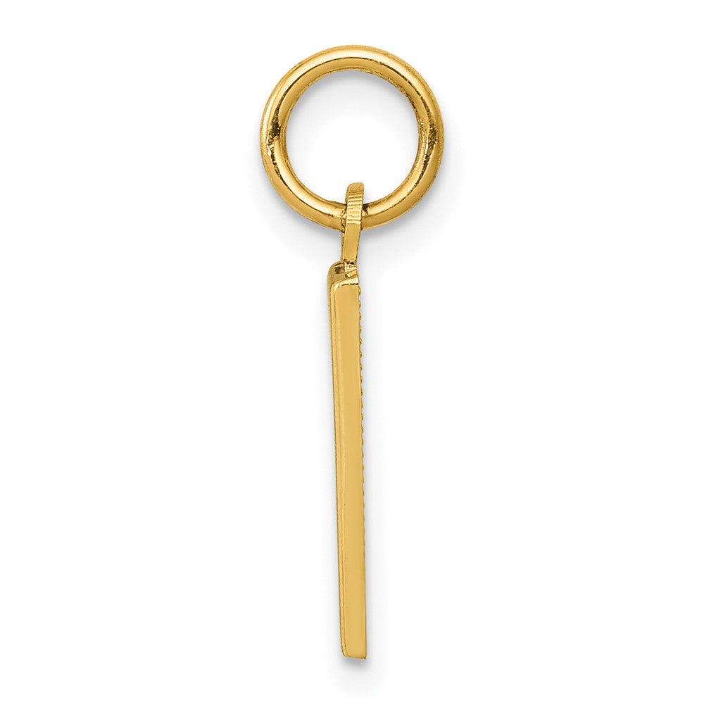 FJC Finejewelers 10 kt Yellow Gold Casted Small Polished Number 1 Charm 20 x 4 mm